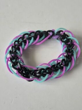 Elastic Bracelet - Purple Turquoise Loops **Customizable**